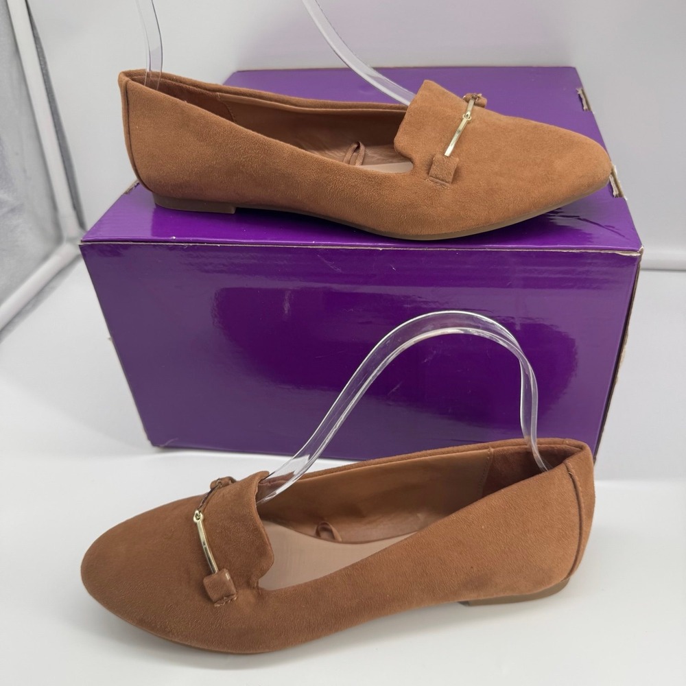 ALDO Accolade Women's Tailored Bit Loafers – Suede Medium Brown / Tan Size 6
